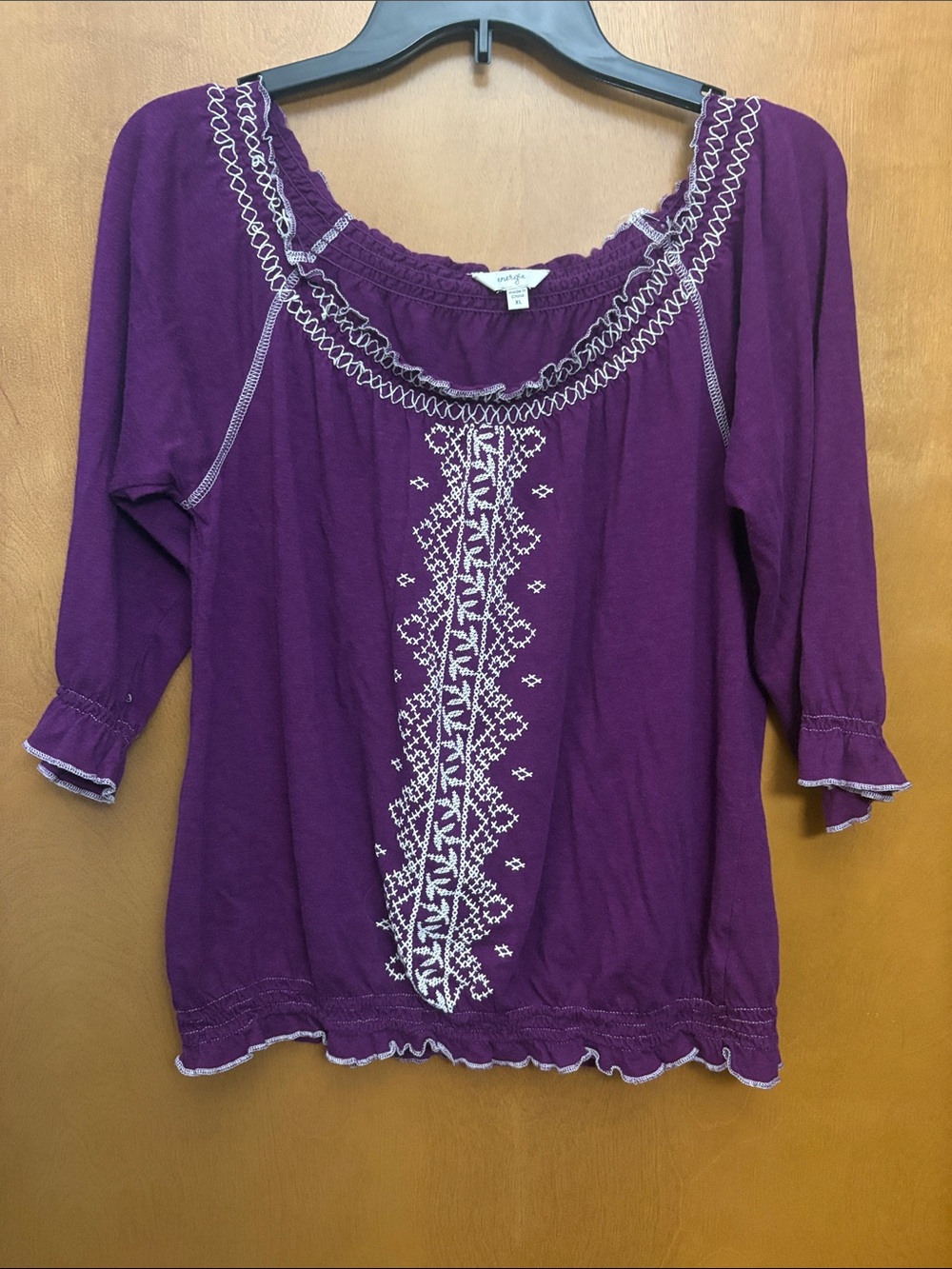 Women’s Purple Embroidered Energie Top